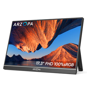 Monitor portátil para laptop Arzopa A1M | 1080P 17,3'' Full HD IPS